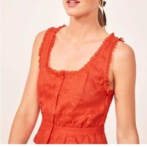 Reformation Luisa Eyelet Linen Top